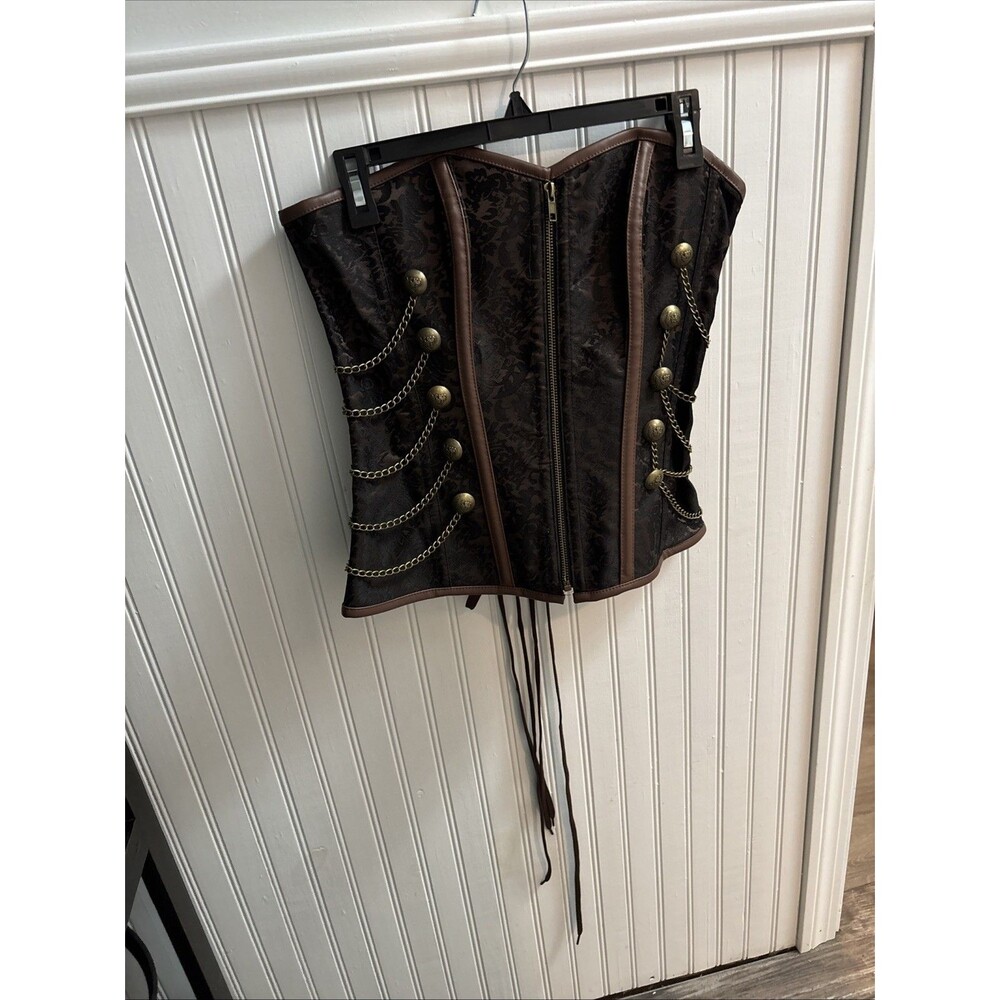 Spirit Halloween Pirate Cosplay, Corset Size Large Brown Woman Party Sexy Preown
